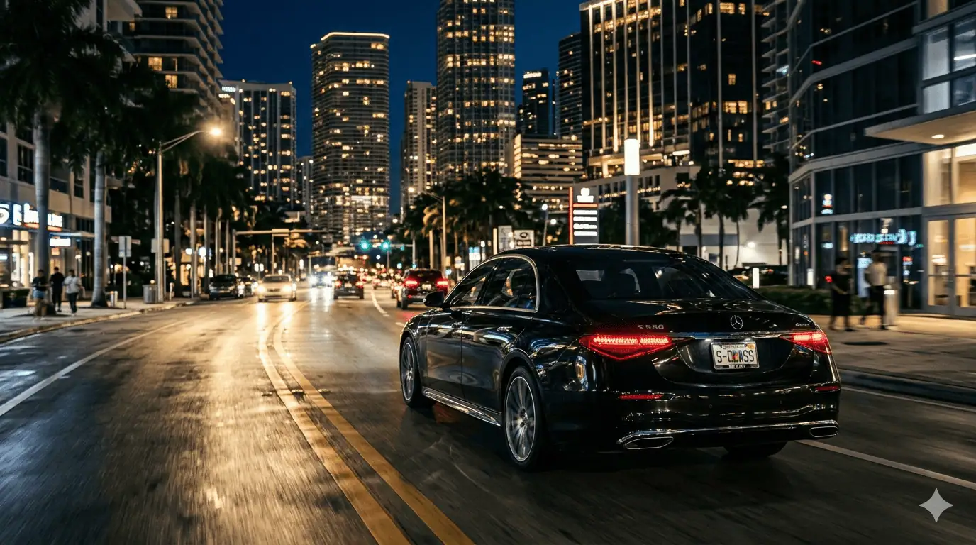 Executive car service on Brickell Avenue Miami for airport transfers