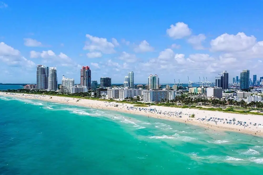 Miami beach arial view