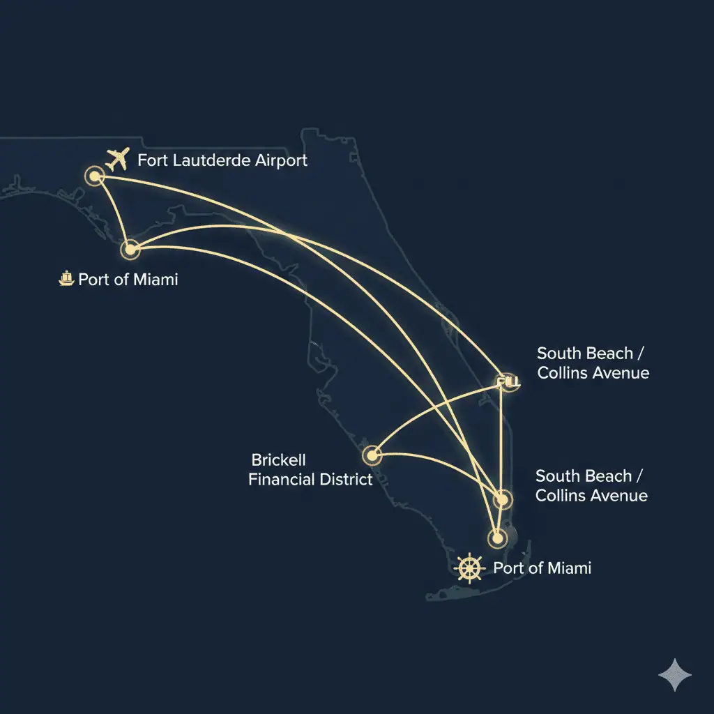 Miami beach popular routes