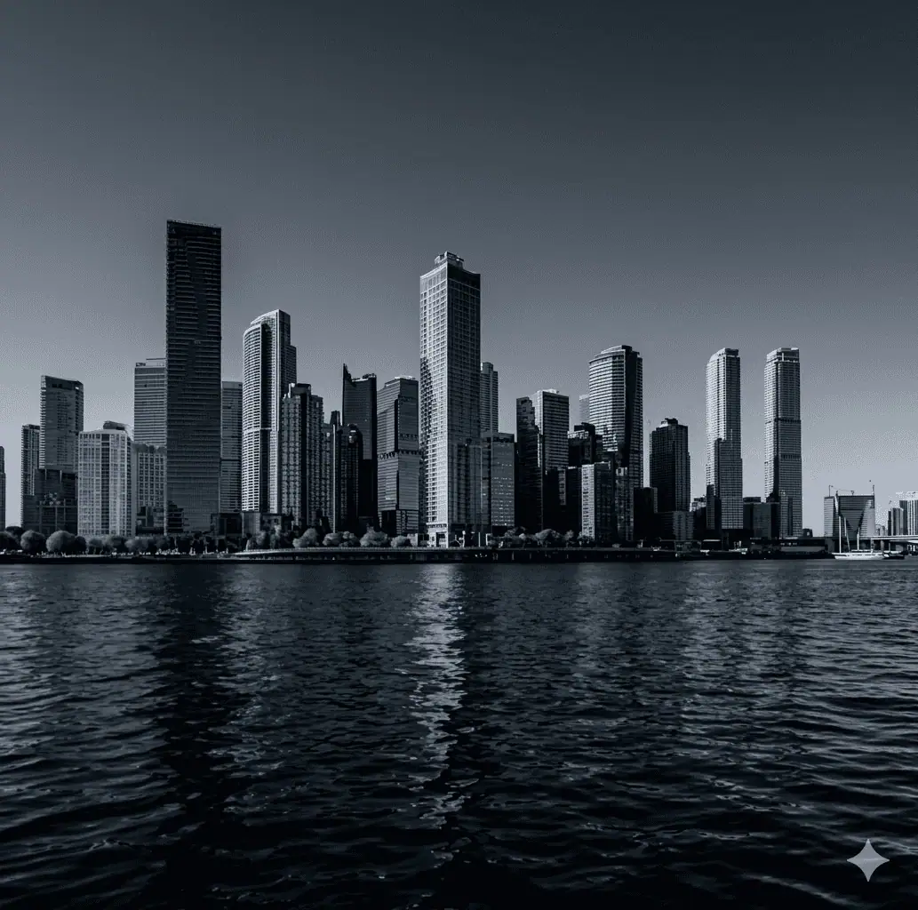Miami downtown from the water