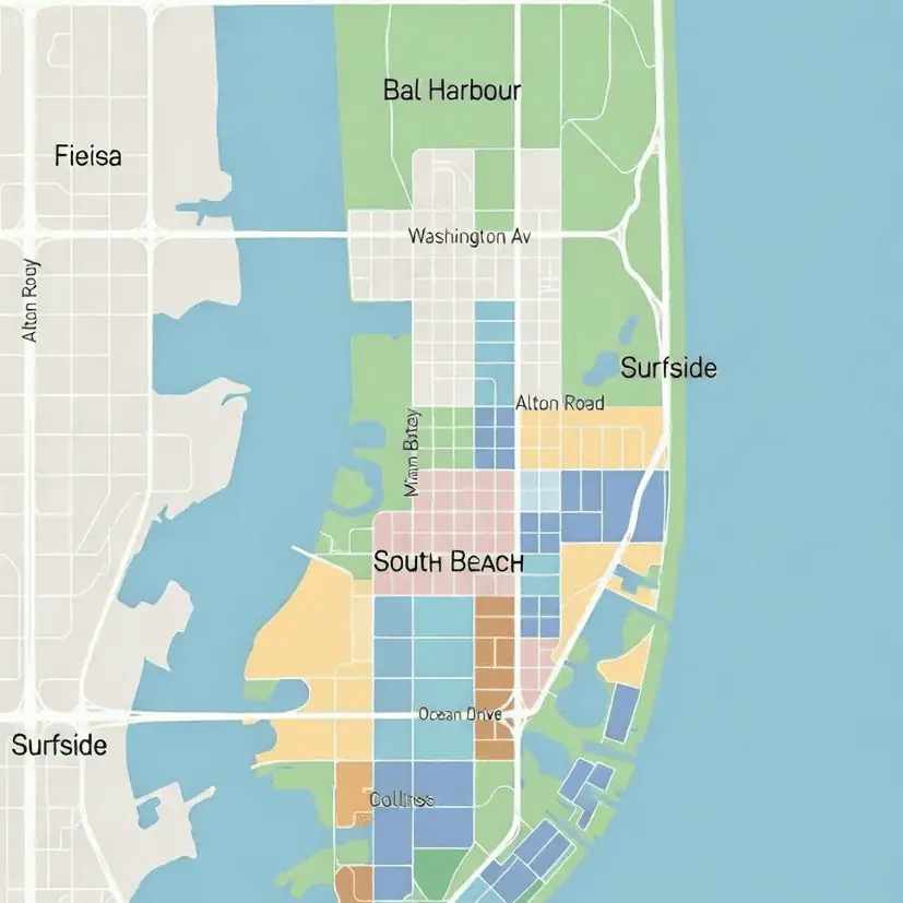 Miami south beach map